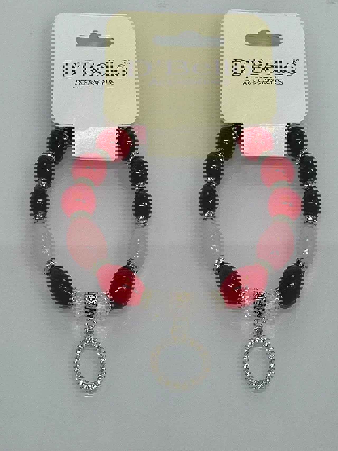 Beaded Bracelet with Full Diamond Ring Pendant