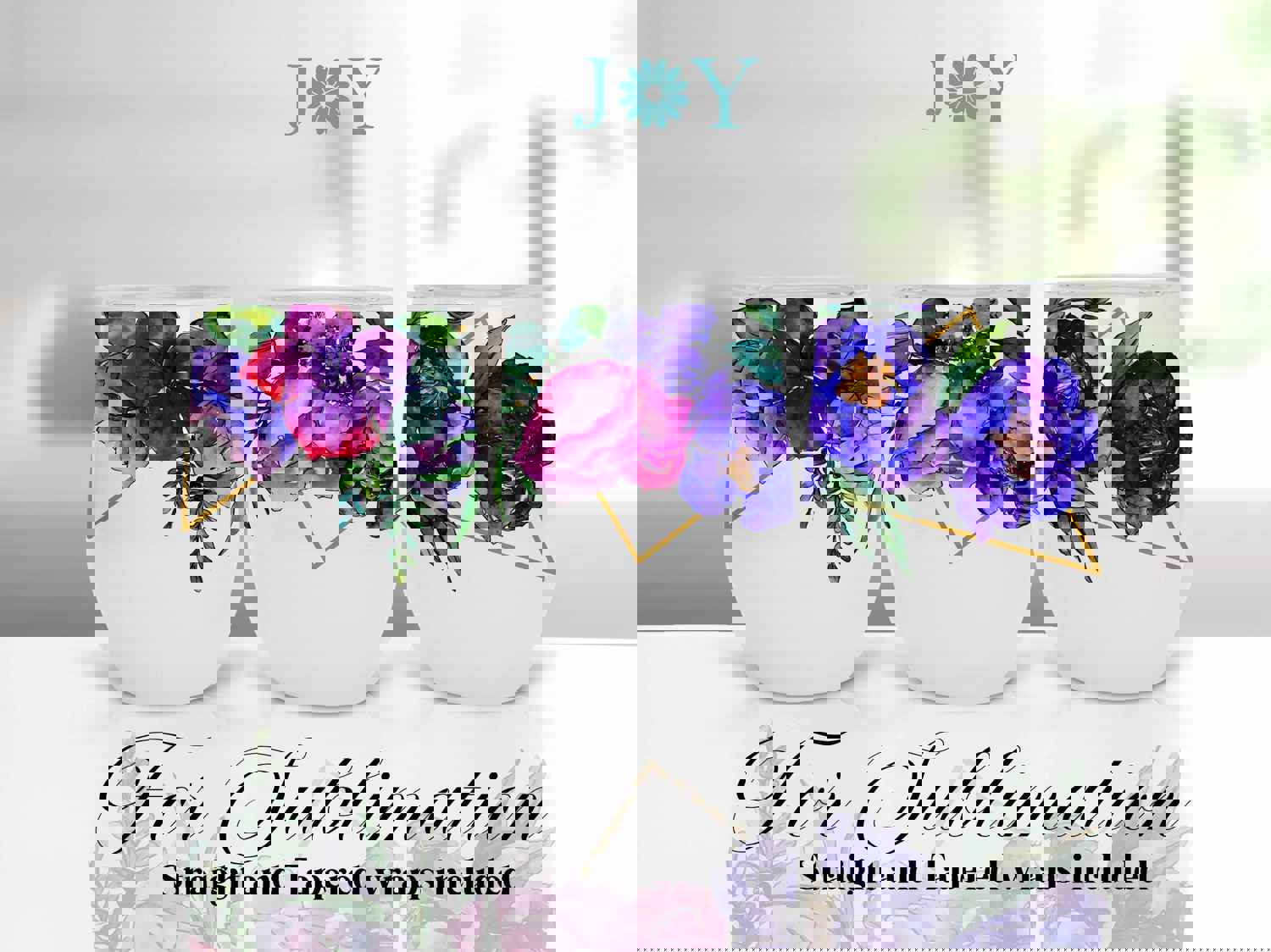 12oz Wine Tumbler Sublimation Design Wraps, Instant Digital Download Templates