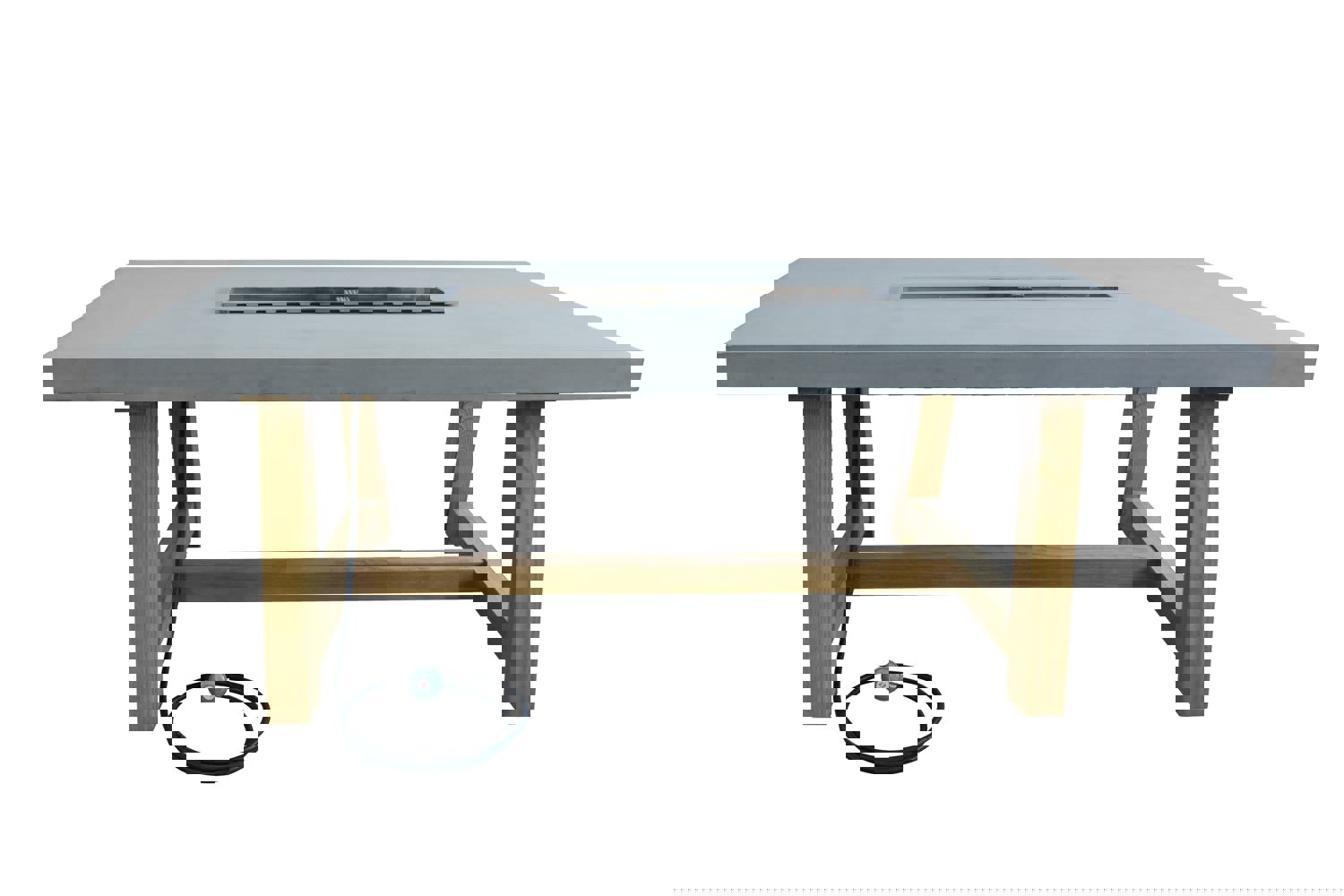 Sonoma 6 Seater Dining Table Concrete Fire Pit