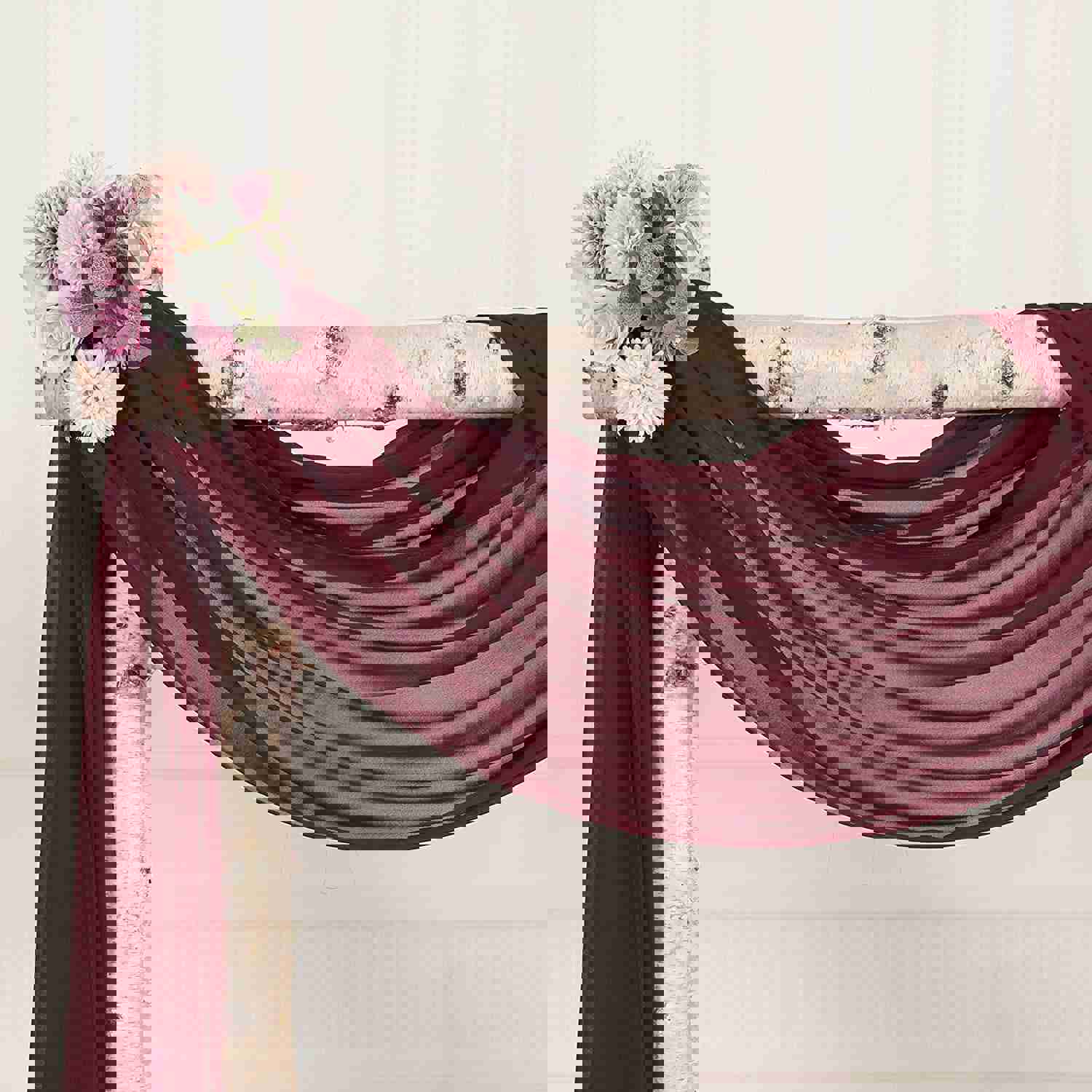 2 Panels Chiffon Fabric Drapery Wedding Arch Drapes for Party Backdrop