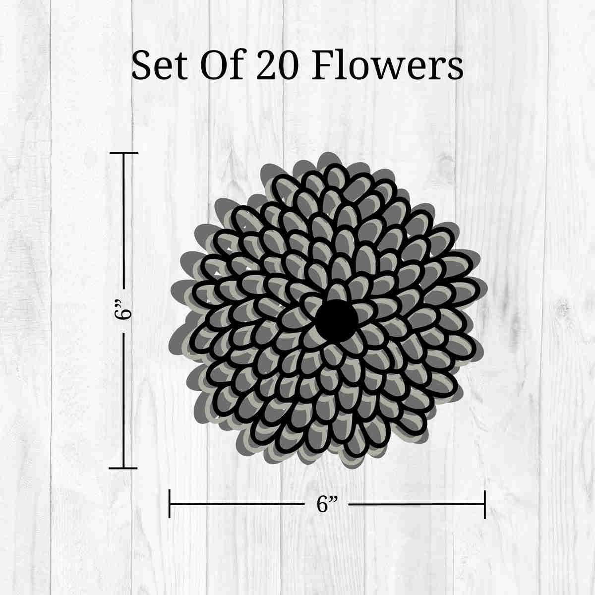 Neutral Toned Zinnia Flower Wall Decals - Easy to Apply & Remove