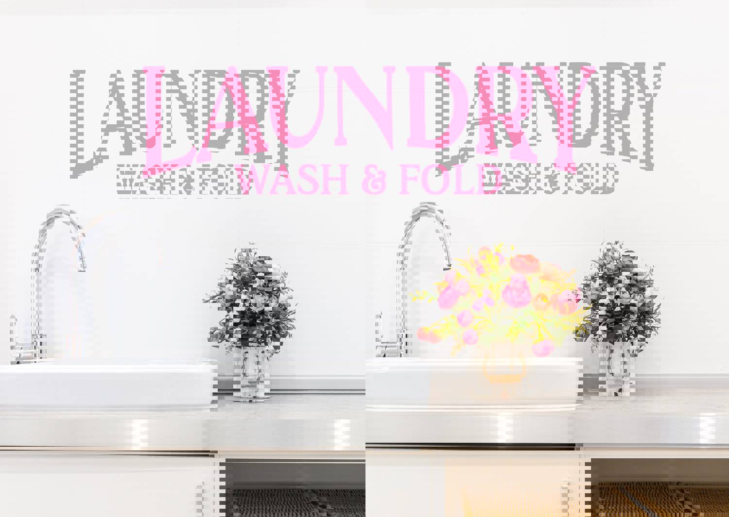 Laundry Wash And Fold Vinyl Wall Decal - Multiple Colors & Sizes