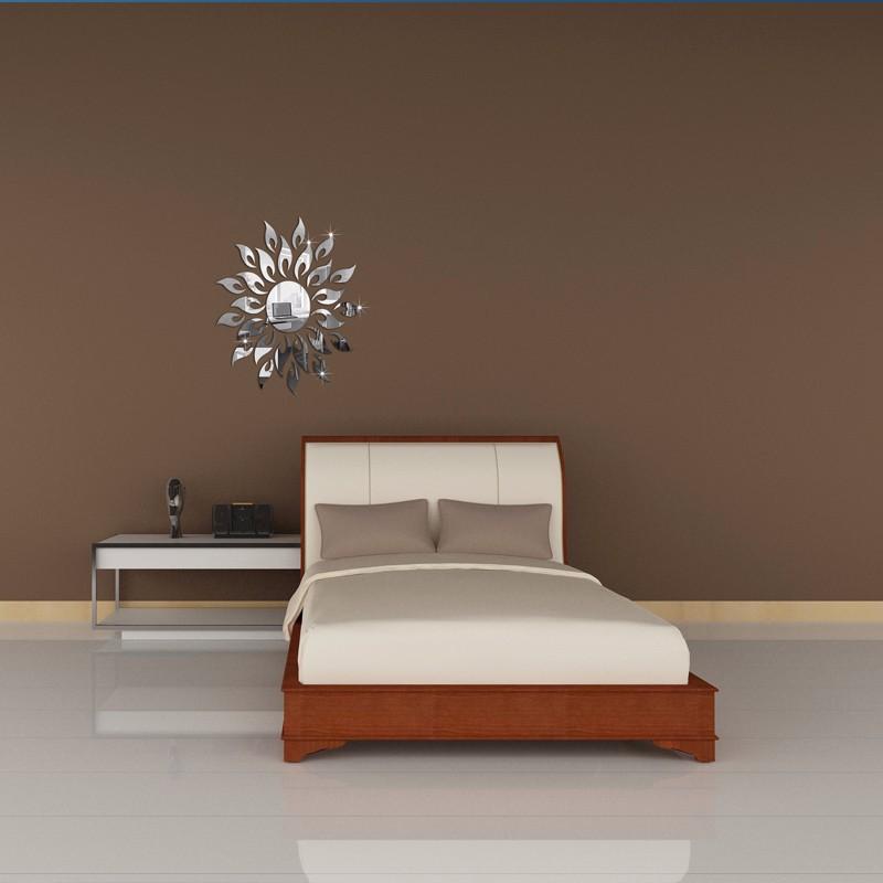 Modern Floral Acrylic Mirror Decal Wall Stickers