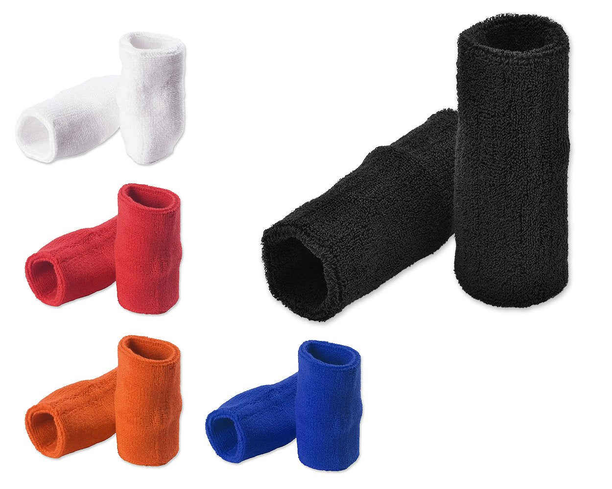 4 Inches Outdoor Sports Athletic Cotton Wristbands (Pair of 2)