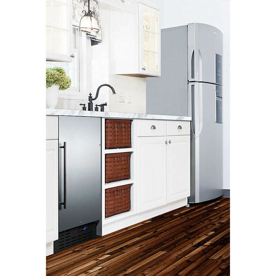 Summit 18 Built-In Ice Maker with 8 lbs. Daily Ice Production, Crescent Ice, ADA Compliant, ETL Listed, Frost-Free Operation