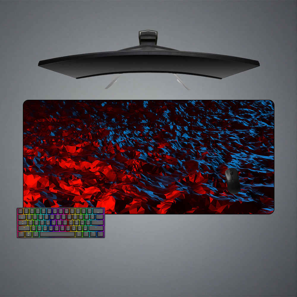 Poly Red & Blue Design Gaming Mouse Pad - M-XXL Size, Computer Desk Mat