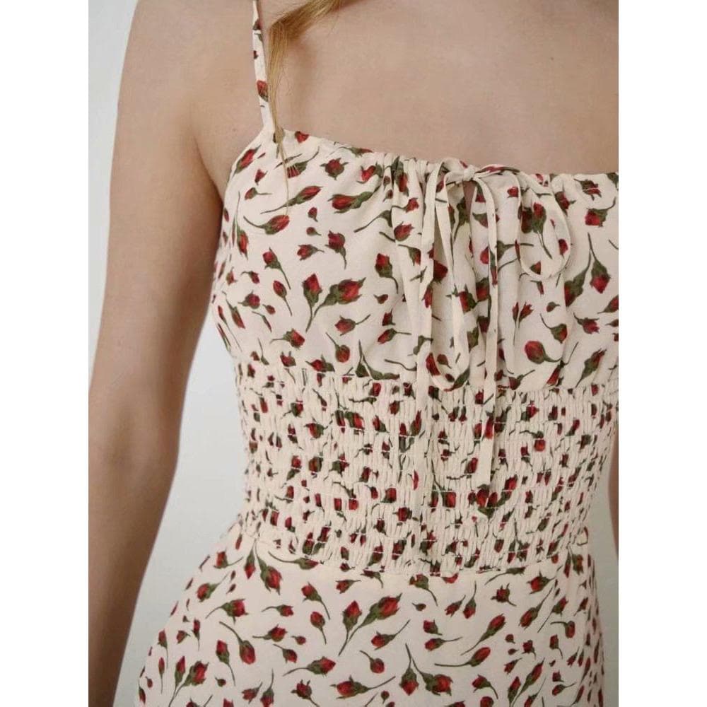 Fashion Floral Boho Dress - Vintage Style A-Line Midi Dress