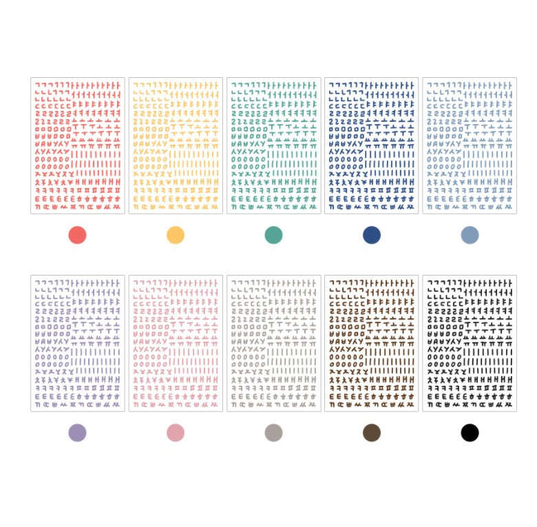 Calli Hangeul Sticker Pack (10 Sheets, 110 × 160 mm, Made in Korea)