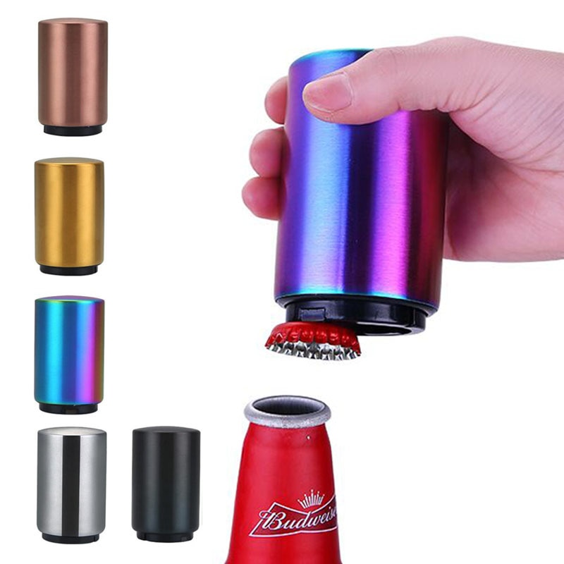 Magnetic Automatic Beer Bottle Opener - Stainless Steel Portable Bar Tool