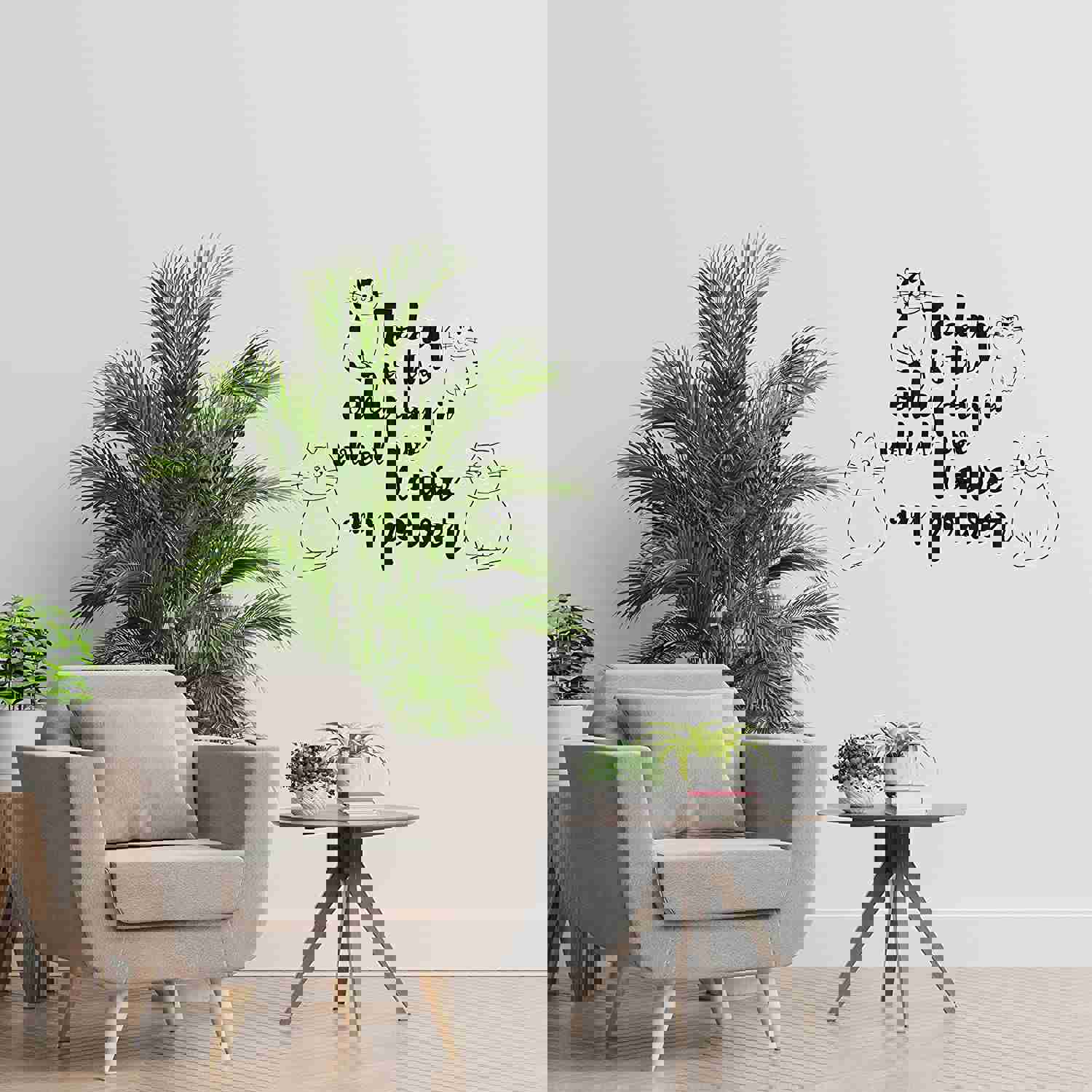 Animal Life Quote Vinyl Wall Sticker Decal - Customizable Color for Cats Lovers