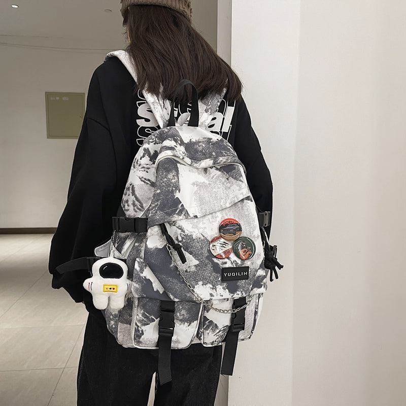 Large Capacity Graffiti College Backpack for Computer