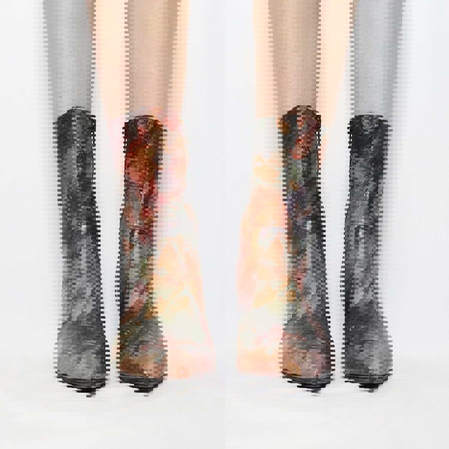 Y2K Vintage Floral Ankle Boots by Ursula Mascaro (Size 7 US)