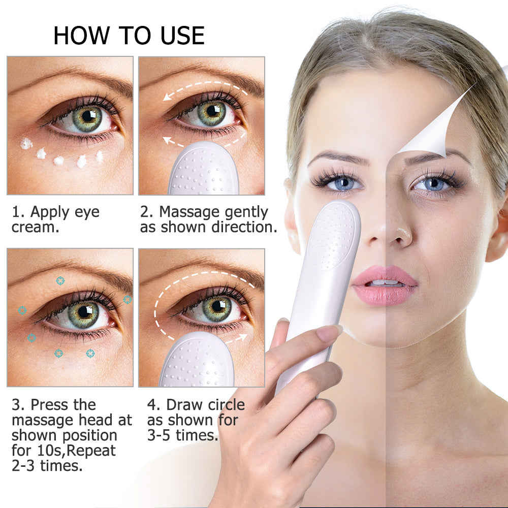 EMS Eye Vibration Massager - 4-in-1 Eye Beauty Device for Wrinkle Removal & Skin Tightening