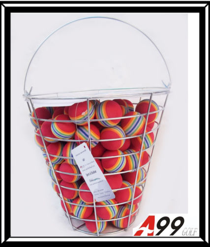 A99 Golf Rainbow Foam Practice Balls 50 Pcs with Bucket for Indoor & Outdoor Training