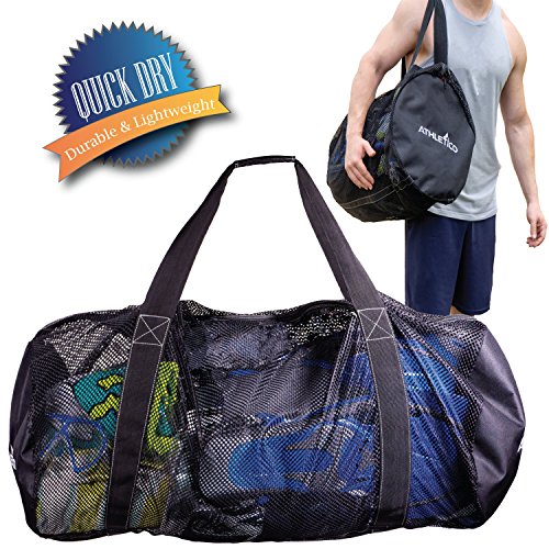 Athletico XL Mesh Dive Duffel Bag for Scuba and Snorkeling Gear
