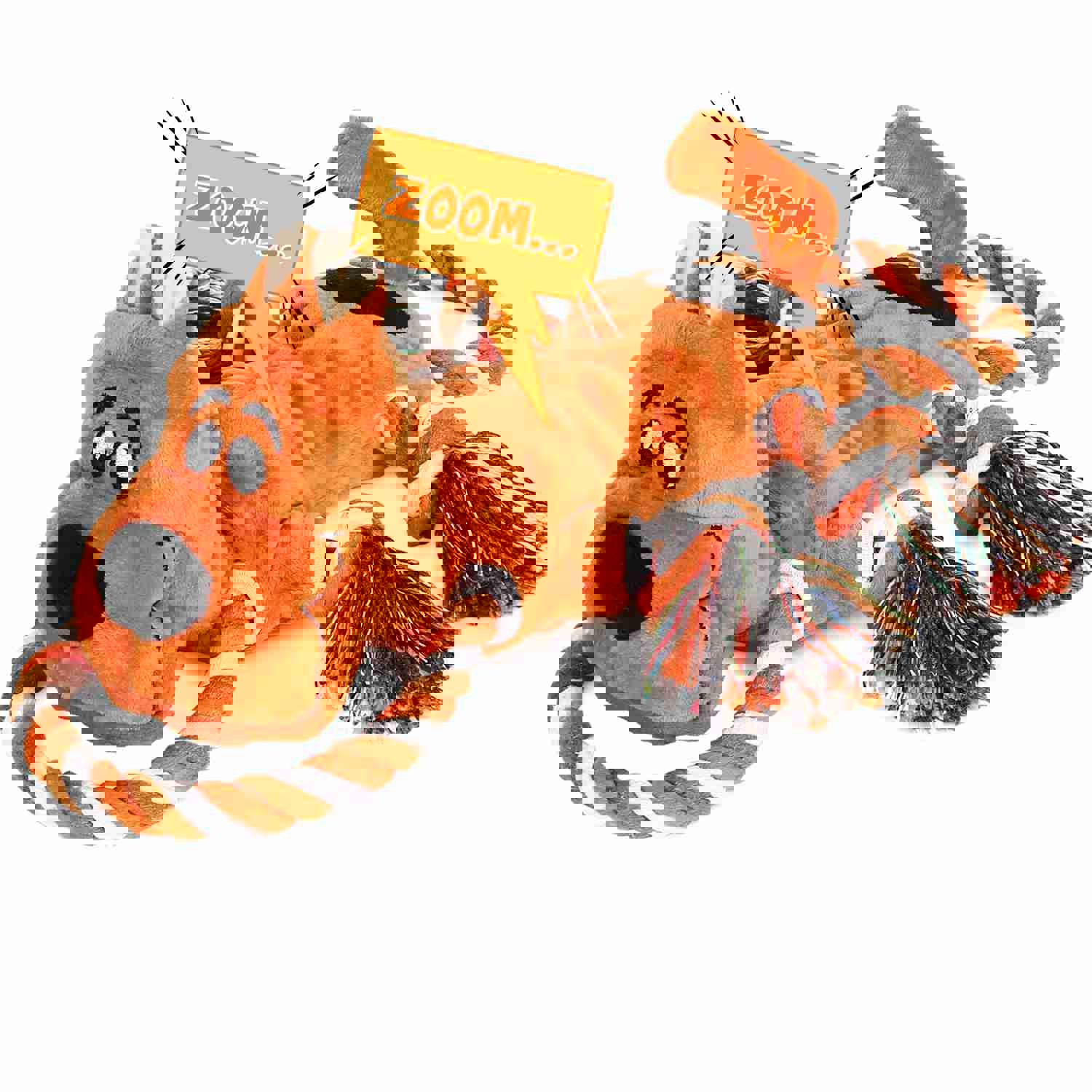 IOKHEIRA Plush Squeaky Dog Toy with Crinkle Paper and Knotted Rope for Teeth Cleaning