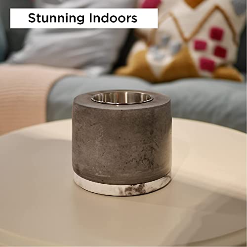 ROUNDFIRE Concrete Tabletop Fire Pit - Indoor & Outdoor Fire Bowl