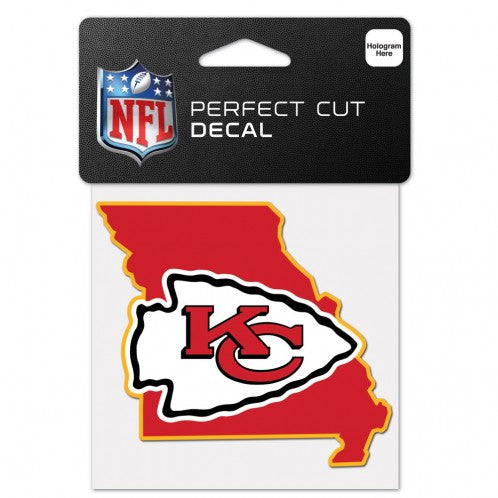 Kansas City Chiefs State Perfect Cut Color Decal 4 x 4