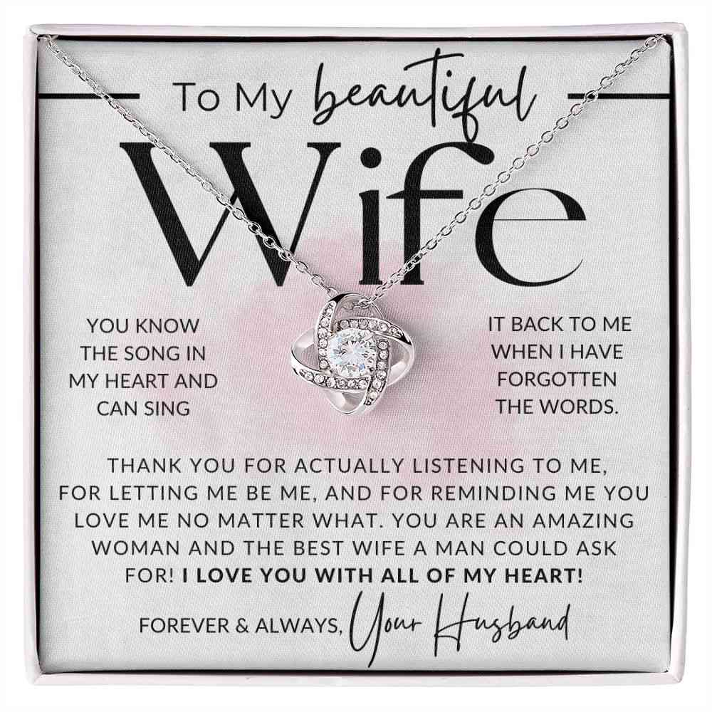 To My Wife Necklace - Romantic Gift for Wife - Christmas, Birthday, Anniversary, Valentines Day