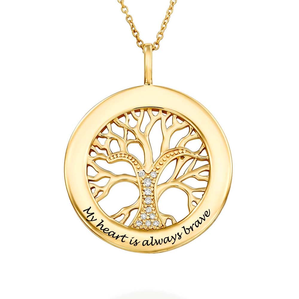 Custom Text Life Tree Necklace Personalized Silver Name Jewelry for Mothers Day Gift