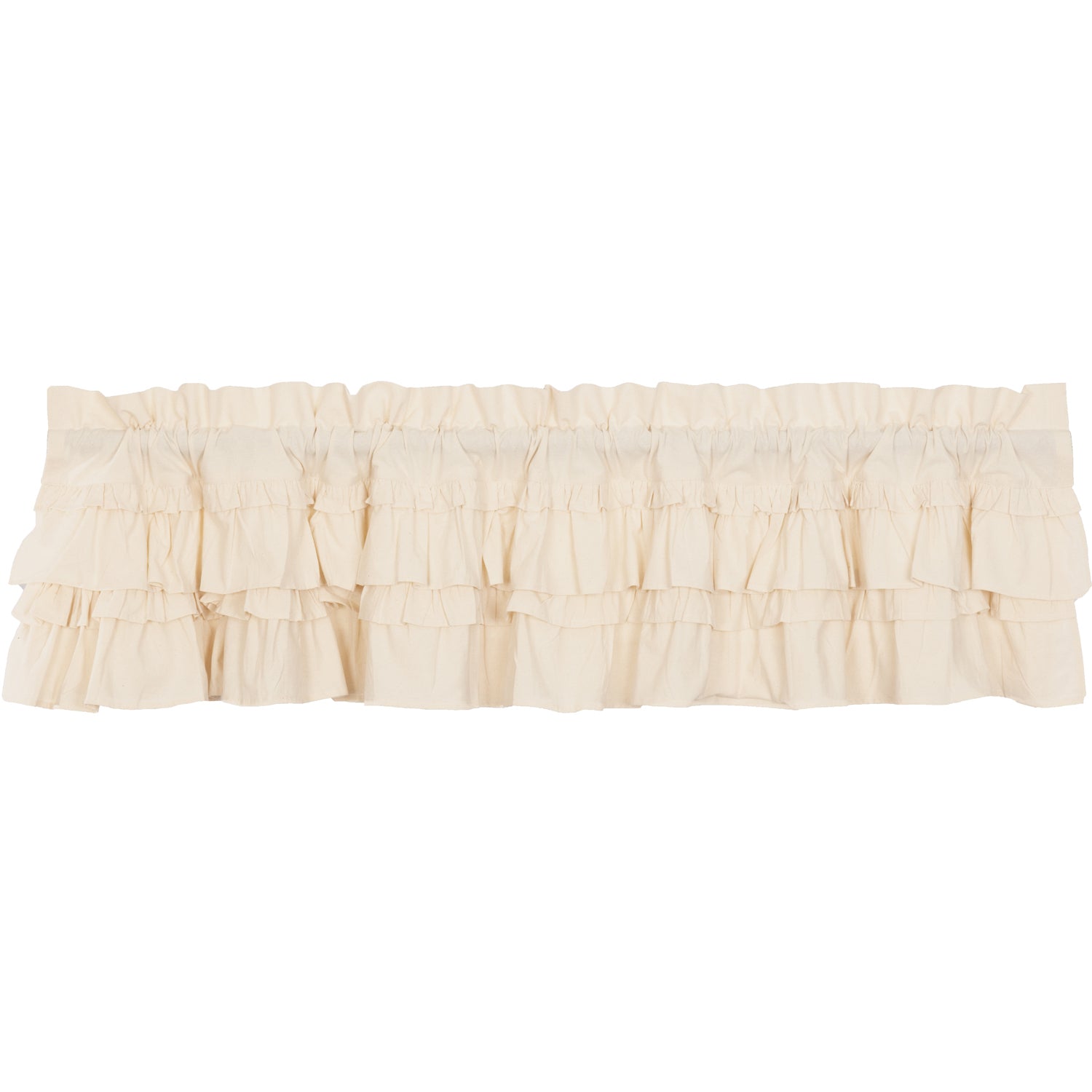 Farmhouse Valance Muslin Ruffled Window Curtain by VHC Brands