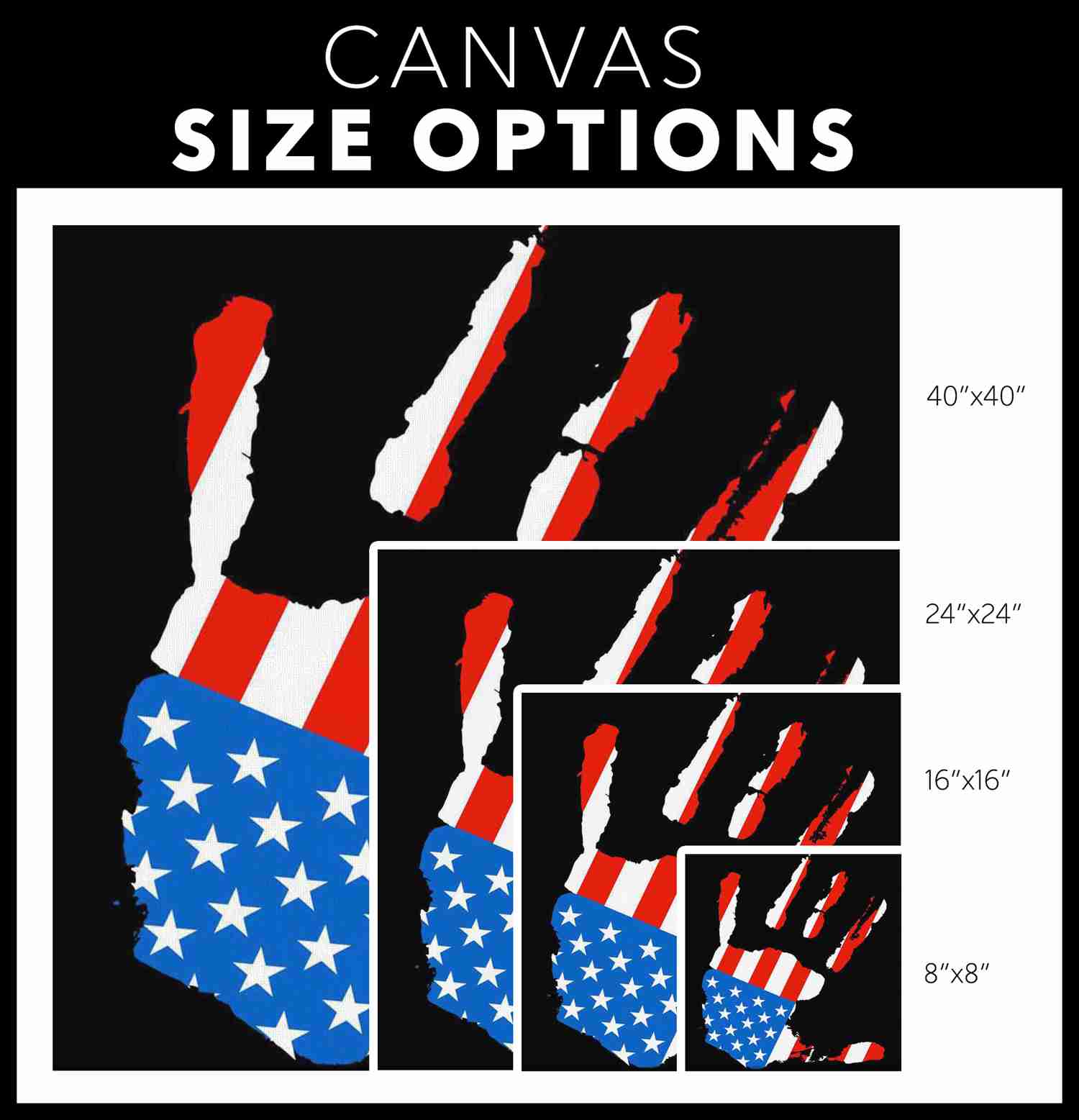 Patriotic Hand Art - Canvas Art