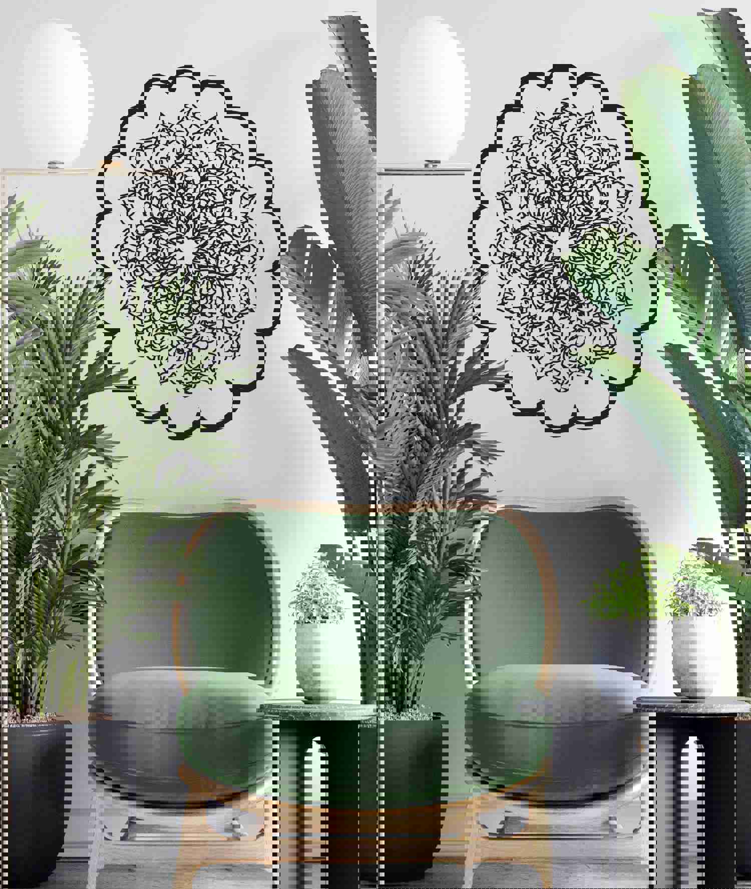 Oriental Flower Motif Vinyl Wall Decal Sticker #OS_MB121