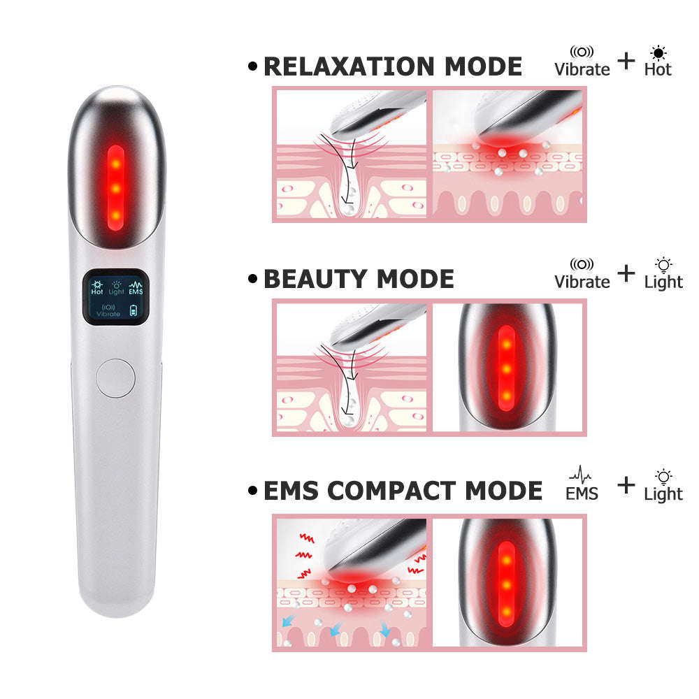 EMS Eye Vibration Massager - 4-in-1 Eye Beauty Device for Wrinkle Removal & Skin Tightening