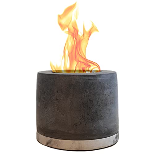 ROUNDFIRE Concrete Tabletop Fire Pit - Indoor & Outdoor Fire Bowl