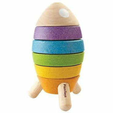 Plan Toys Stacking Rocket - Educational Stacking Toy for Kids