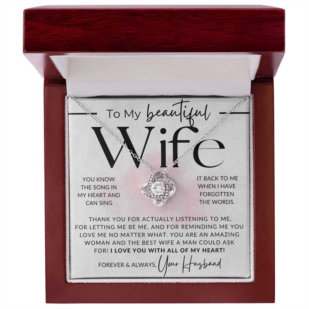 To My Wife Necklace - Romantic Gift for Wife - Christmas, Birthday, Anniversary, Valentines Day