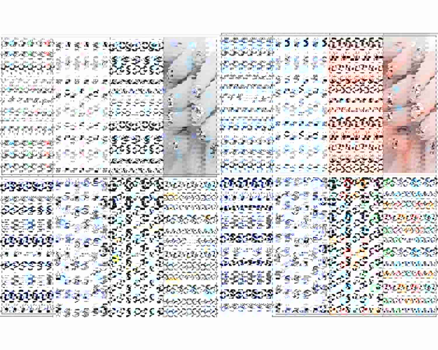 Evil Eyes Nail Art Stickers Decals - 7 Sheets 3D Self-Adhesive Nail Decorations with Turkish Blue Eye Khamsah Hand of Fatima Cartoon Design