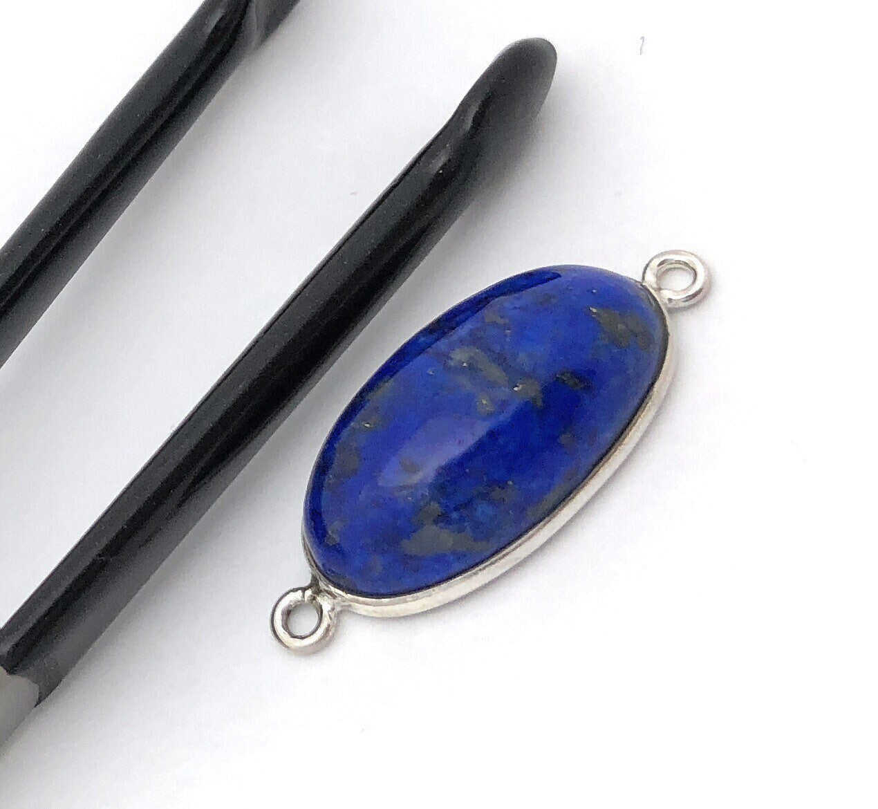 Sterling Silver Lapis Lazuli Gemstone Connector for Jewelry Making