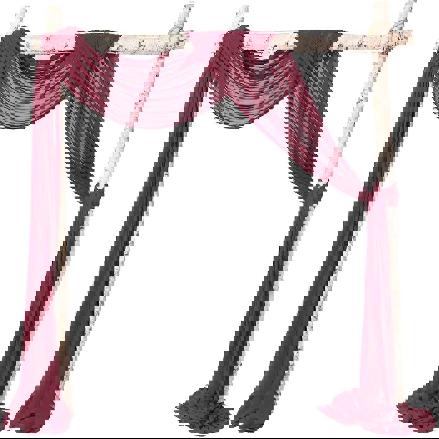 2 Panels Chiffon Fabric Drapery Wedding Arch Drapes for Party Backdrop