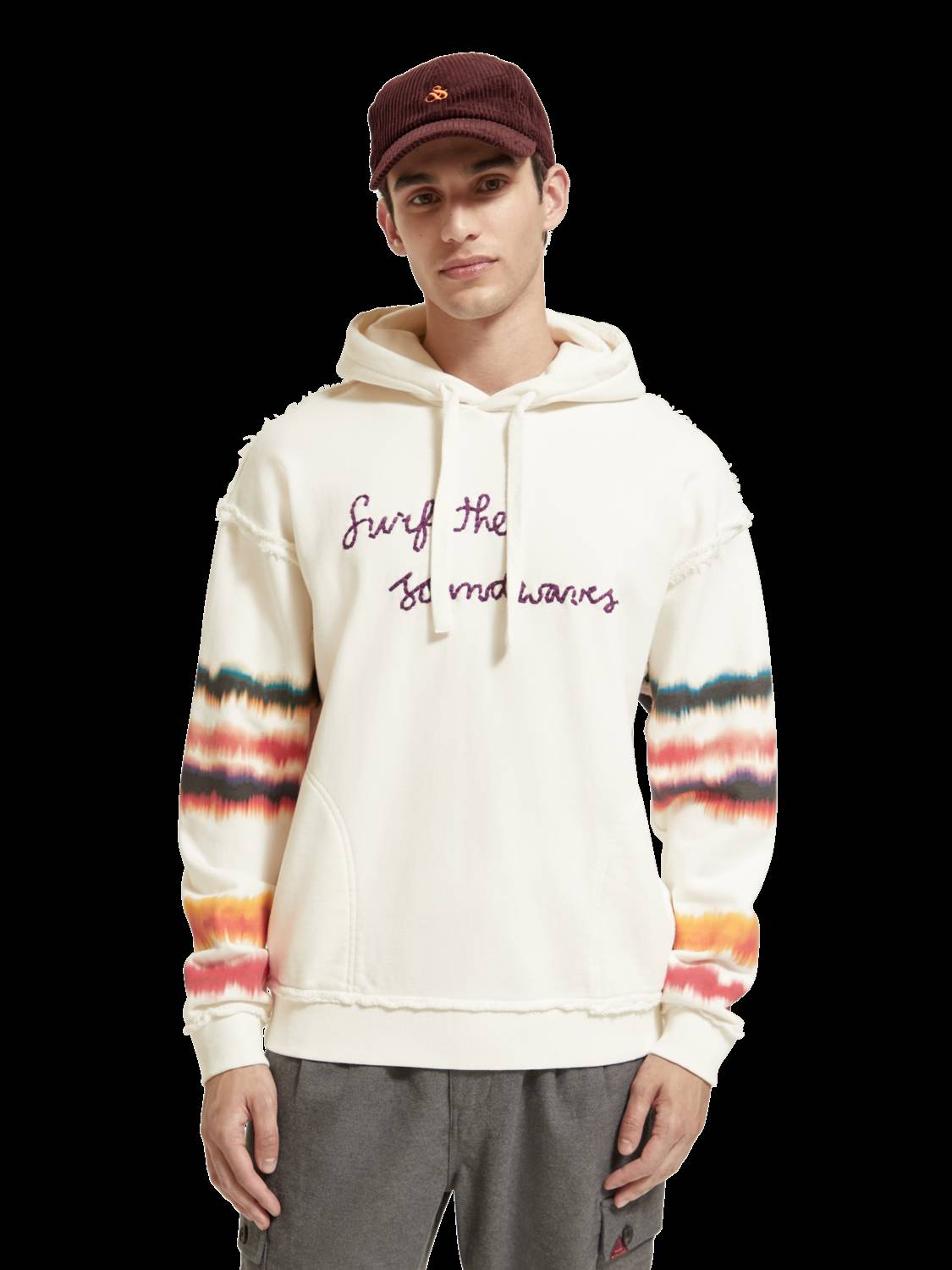 Relaxed Fit Raw Edge Artwork Hoodie Organic Cotton