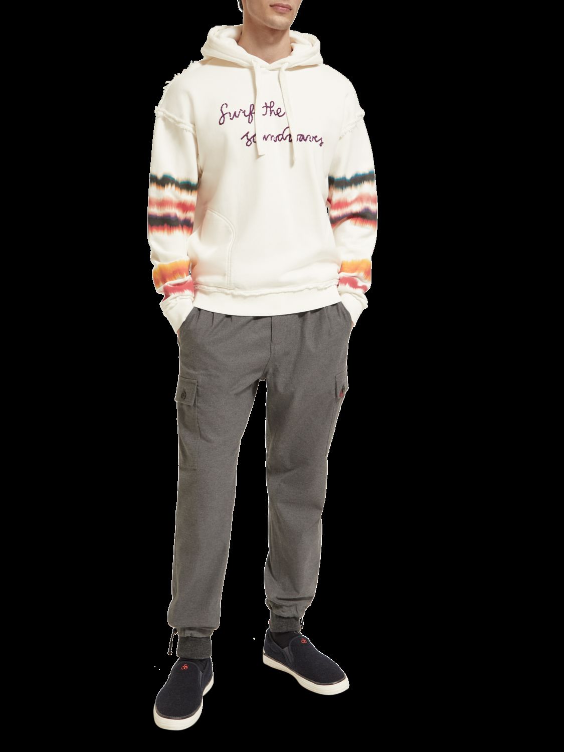 Relaxed Fit Raw Edge Artwork Hoodie Organic Cotton