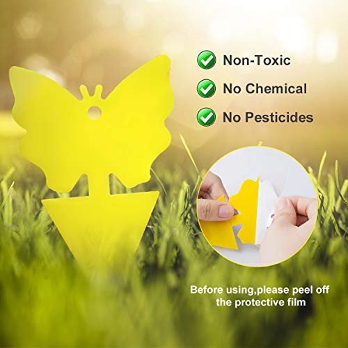 50 Pack Yellow Sticky Traps for Fruit Fly and Fungus Gnat Control, Indoor/Outdoor Plant Bug Catcher
