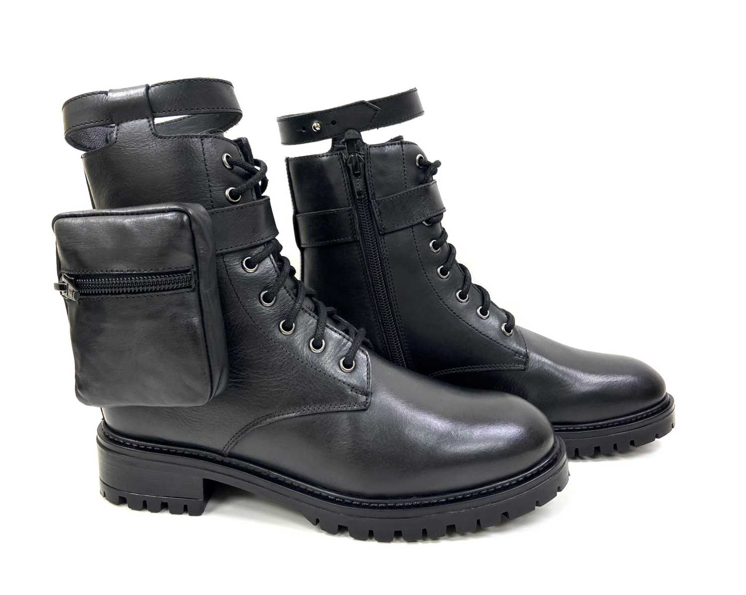 Margo Pocket Combat Boot - 1970s Inspired Platform Boot with Side Pocket