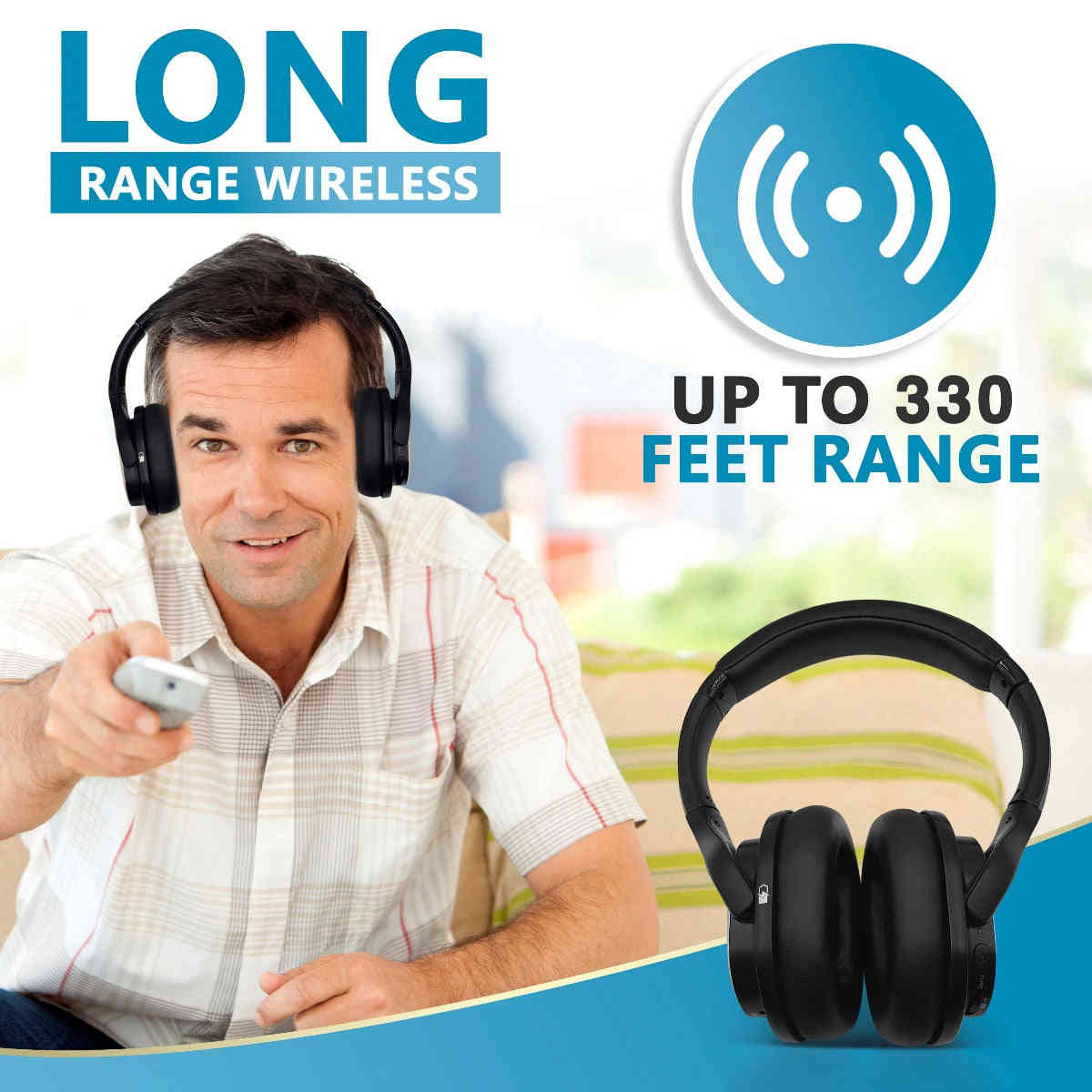 SEREONIC Voice Enhancing TV Headphones - Lightweight & Zero Delay