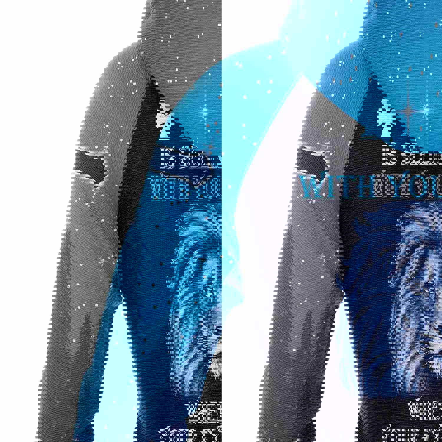 Blue Lion Jesus Pullover Premium Hoodie - Faith is Seeing Light, Perfect Outfit for Men and Women on Christmas, New Year, Autumn, Winter