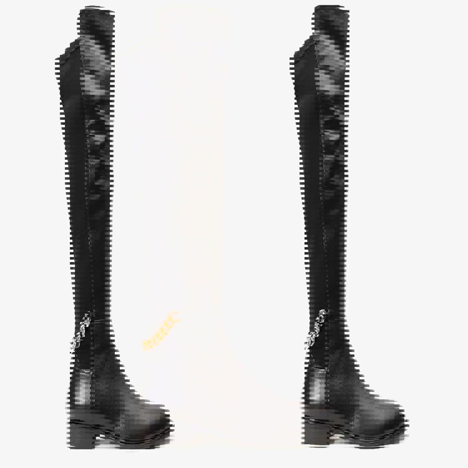 The Tallin Black Leather Knee High Women Boot