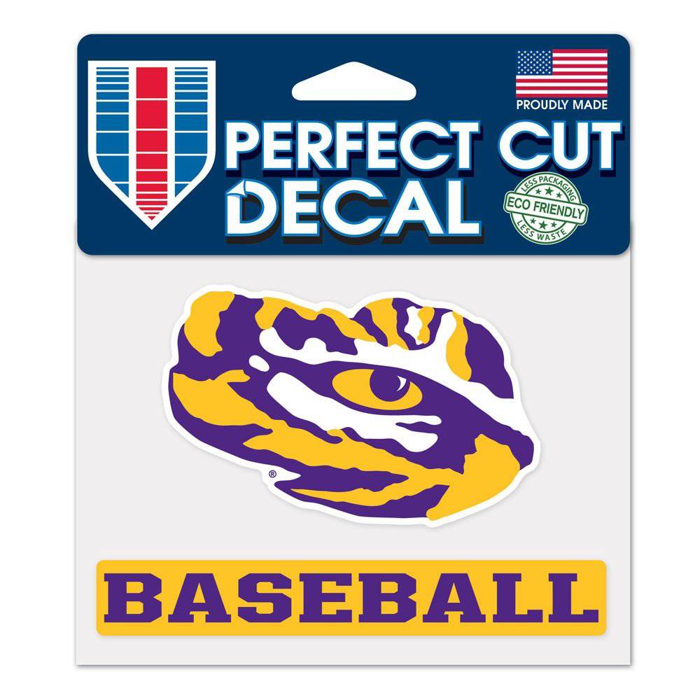 LSU Tigers Baseball Die Cut Decal Stickers - 3x4.5 inches, Officially Licensed
