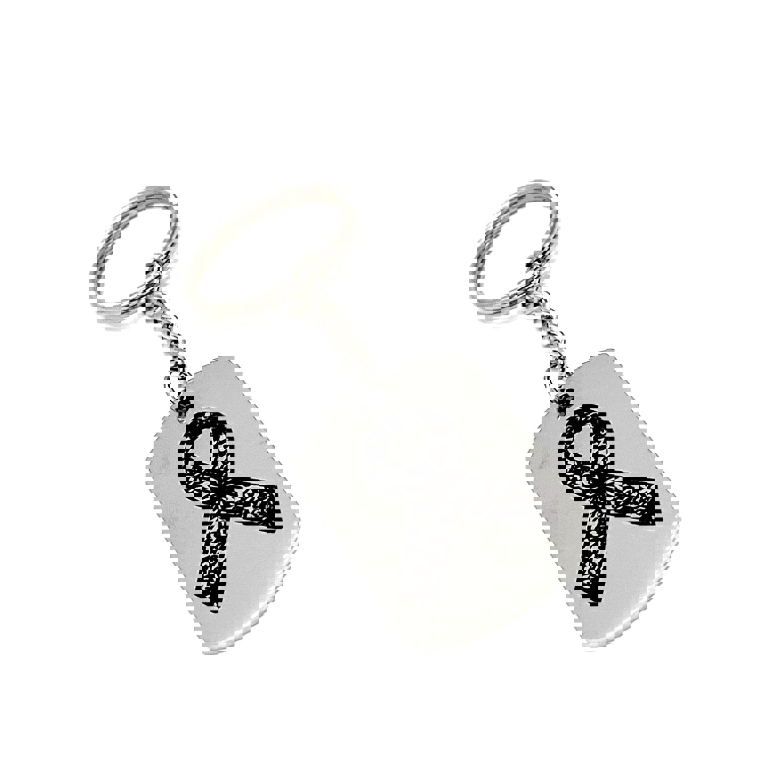 Floral Awareness Ribbon Keychain - Medical Awareness Gift for Healthcare Workers