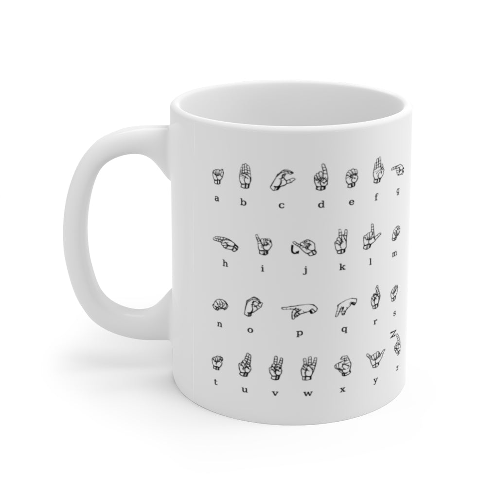 ASL Alphabet Numbers - Drink Wisely in MugWisdom - Ceramic 11oz Cup