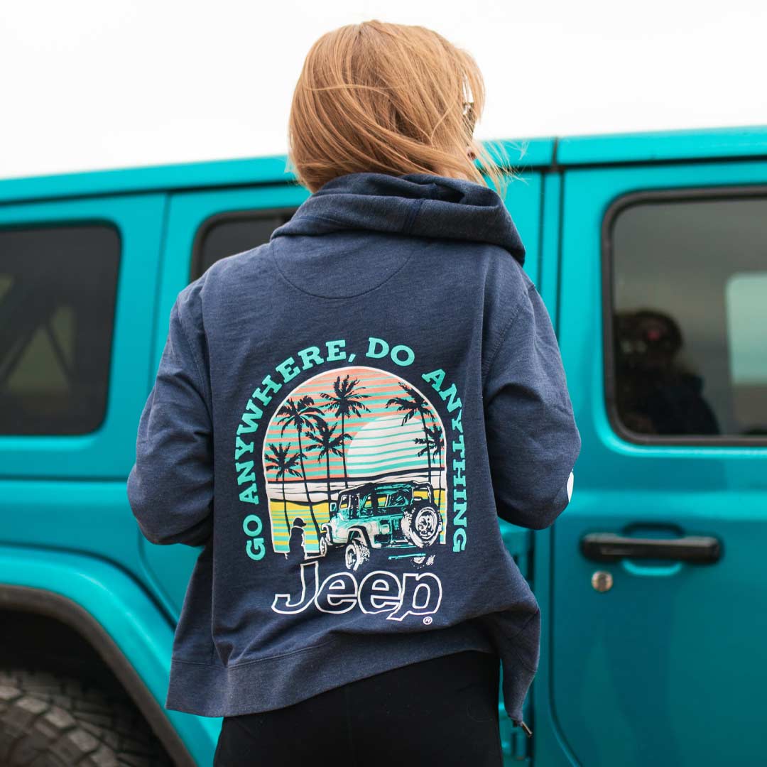 Jeep Sunset Beach Zip Hoodie - Denim Hea