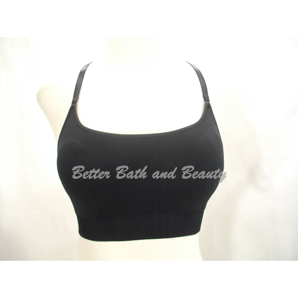 Champion N9118 Seamless Adjustable Cami Wire Free Sports Bra - Medium Black