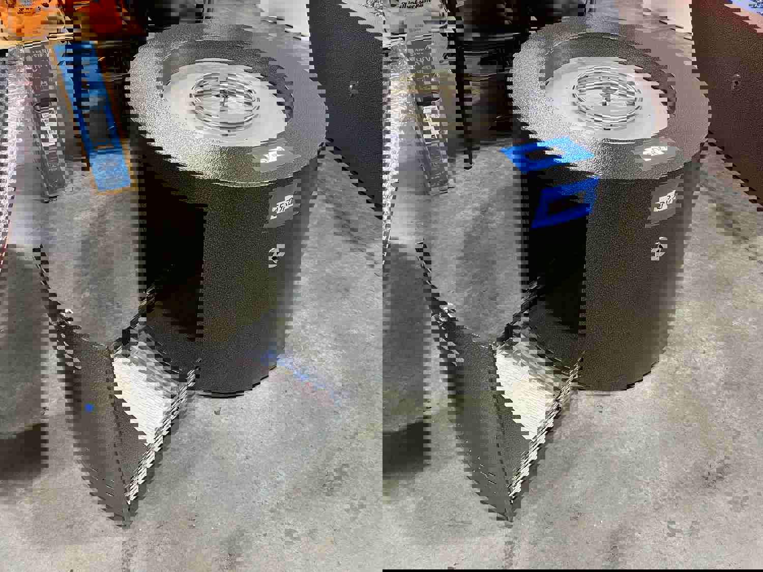 Starfire Designs Gravity Round Powder Coated Steel Gas Fire Pit with Propane Tank Access Door - Clearance