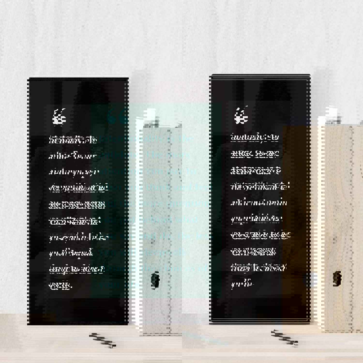 Intentionality Is the Antidote Motivational Quotes Wall Art Sign - 8 x 10 Modern Typographic Poster Print