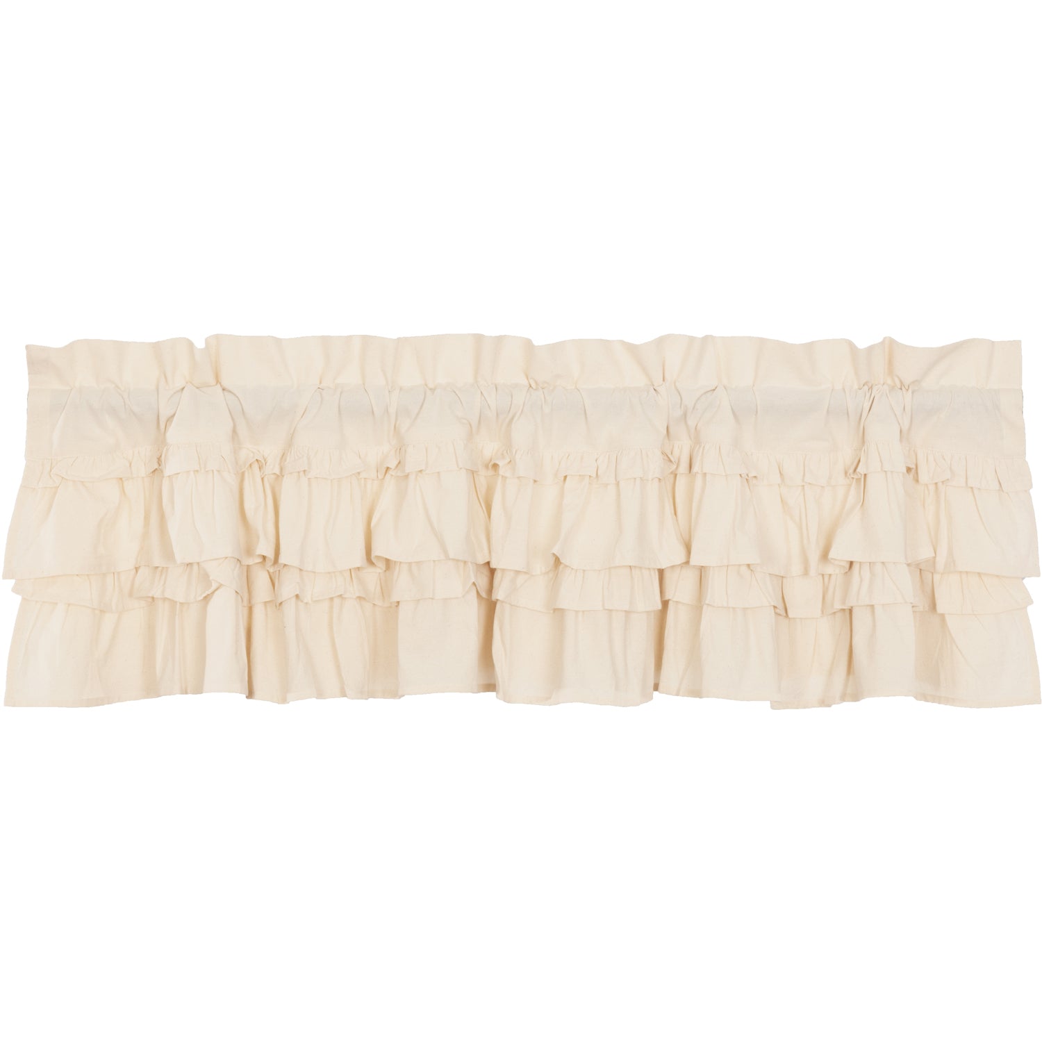 Farmhouse Valance Muslin Ruffled Window Curtain by VHC Brands