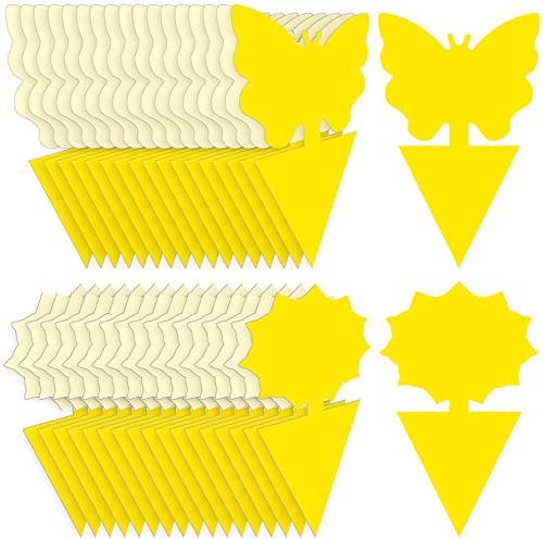 50 Pack Yellow Sticky Traps for Fruit Fly and Fungus Gnat Control, Indoor/Outdoor Plant Bug Catcher
